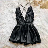 Foreign Trade Sexy Dress Deep V-Neck Hanging Neck Tether Backless Lingerie  Fashion Dress Pants main image 4