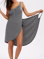 Wish   Explosions Sexy Beach Dress Wrap Dress Vacation Dress Striped Strap Dress main image 2