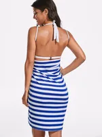 Wish   Explosions Sexy Beach Dress Wrap Dress Vacation Dress Striped Strap Dress main image 3