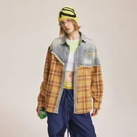 Jiayiku Men's  Autumn And Winter New American Retro Ins Tide Washed Damaged Denim Stitching Design Shirt main image 2