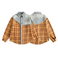 Jiayiku Men's  Autumn And Winter New American Retro Ins Tide Washed Damaged Denim Stitching Design Shirt main image 5