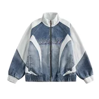 Jiayiku Tide Brand  New American Retro Washing Water Denim Jacket Men's Motorcycle Wind Corduroy Stitching Jacket main image 1