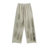 Jiayiku Men's  Autumn New American Retro Dirty Dye Washed Pants Hip-hop Hip-hop Sports Casual Pants sku image 3