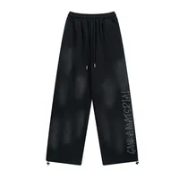 Jiayiku Men's  Autumn New American Retro Dirty Dye Washed Pants Hip-hop Hip-hop Sports Casual Pants sku image 5