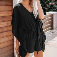 Solid Color Pants Women's   Summer New   V-neck High Waist Lace-up Loose Casual Pants main image 4