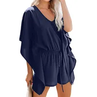 Solid Color Pants Women's   Summer New   V-neck High Waist Lace-up Loose Casual Pants main image 5