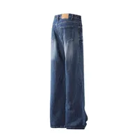 Jiayi Library Men's  New High Street American Style Micro-La Jeans Men's And Women's Retro Washed Loose Wide-leg Trousers main image 4
