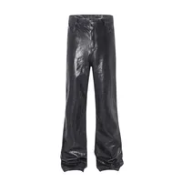 Jiayiku Fashion Brand  Autumn New High Street American Motorcycle Leather Pants Micro-la Niche Crocodile Pattern Wide-leg Pants main image 3