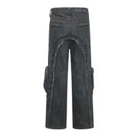 Jiayi Library Men's  New High Street American Style Heavy Industry Shaped Jeans Men's Waste Soil Wind Washed Workwear Trousers main image 4