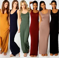 Vacation Foreign Trade Solid Color Sexy One-Step Vest Long Dress Fashion Dress Summer Wear Slimming Outdoor Hip Skirt main image 1