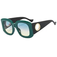 Large Frame  Men's And Women's All-match Fashion Sunglasses 9579 Ring Diamond  Sunglasses main image 2