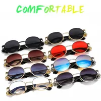 Round Frame New Metallic Lion King Decorative Fashion Sunglasses Punk Style All Match Men And Women Retro Sunglasses 50622 main image 1