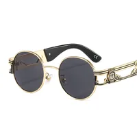 Round Frame New Metallic Lion King Decorative Fashion Sunglasses Punk Style All Match Men And Women Retro Sunglasses 50622 main image 2