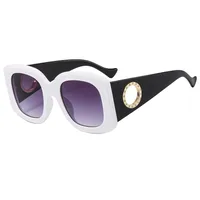 Large Frame  Men's And Women's All-match Fashion Sunglasses 9579 Ring Diamond  Sunglasses sku image 3