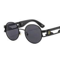 Round Frame New Metallic Lion King Decorative Fashion Sunglasses Punk Style All Match Men And Women Retro Sunglasses 50622 sku image 2