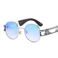 Round Frame New Metallic Lion King Decorative Fashion Sunglasses Punk Style All Match Men And Women Retro Sunglasses 50622 sku image 6