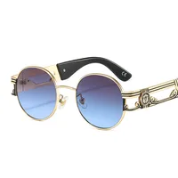 Round Frame New Metallic Lion King Decorative Fashion Sunglasses Punk Style All Match Men And Women Retro Sunglasses 50622 sku image 8