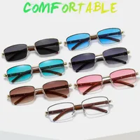 CT382 Metal Small Box Color Wood Grain Sunglasses  Men And Women  Fashion Retro Sunglasses Flat Glasses main image 1