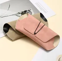 Factory Wholesale High Color Value Lanyard Single Nail Soft Bag Sunglasses Box Fashion PU Portable Storage Glasses Box main image 3