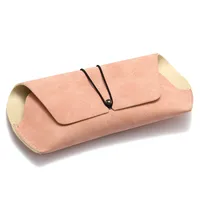 Factory Wholesale High Color Value Lanyard Single Nail Soft Bag Sunglasses Box Fashion PU Portable Storage Glasses Box main image 5