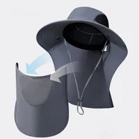 Fisherman Hat Men's Summer Outdoor Travel Sunshade Hat Anti-ultraviolet Fishing Face-shading Sunscreen Hat Big Cornice Sun Hat main image 3