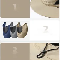 Fisherman Hat Men's Summer Outdoor Travel Sunshade Hat Anti-ultraviolet Fishing Face-shading Sunscreen Hat Big Cornice Sun Hat main image 4