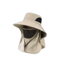 Fisherman Hat Men's Summer Outdoor Travel Sunshade Hat Anti-ultraviolet Fishing Face-shading Sunscreen Hat Big Cornice Sun Hat main image 5
