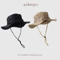 New Outdoor Embroidered Fisherman Hat Men's And Women's Camping Mountaineering Sunshade Hat Fishing Sunscreen Western Cowboy Hat Series main image 2