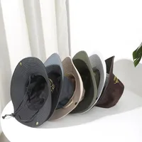New Outdoor Embroidered Fisherman Hat Men's And Women's Camping Mountaineering Sunshade Hat Fishing Sunscreen Western Cowboy Hat Series main image 4