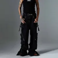 Jiayiku Men's Wear ∠ American-style High Street Trendy Cordwork Jeans Loose Straight Multi-pocket Zipper Casual Pants main image 2
