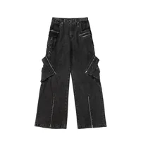 Jiayiku Men's Wear ∠ American-style High Street Trendy Cordwork Jeans Loose Straight Multi-pocket Zipper Casual Pants main image 3