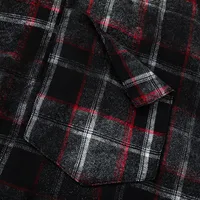 Jiayiku Men's  Vintage New Style Trendy Loose Shirt Plaid Tie-dyed Denim Stitching Casual Short-sleeved Shirt main image 4