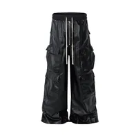 Jiayiku Fashion Brand Chic American Street RO Style Overalls Men's Faux Leather Layer Three-dimensional Pocket Wide Leg Flared Pants main image 1