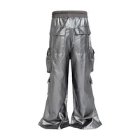 Jiayiku Fashion Brand Chic American Street RO Style Overalls Men's Faux Leather Layer Three-dimensional Pocket Wide Leg Flared Pants main image 4