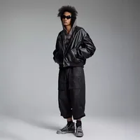 Jiayiku Men's Clothing Vintage  Spring New American Retro Baseball Uniform Motorcycle PU Leather Jacket Hooded Jacket main image 3