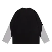 Jiayiku Men's Clothing High Street Fashion Men's Retro Color Matching Long-sleeved T-shirt Pullover New Street Functional Style Sweater main image 2