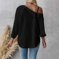 Spring And Summer  Independent Station  Lasel Seven-sleeve Shoulder Cardigan Texture Single-breasted Casual Shirt main image 4