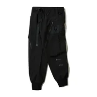 Jiayiku Men's Clothing Chinese Fashion Functional Style Overalls Dark Series Concealer Tactical Multi-pocket Ankle-tied Casual Pants sku image 3