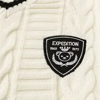 Jiayiku Fashion Brand Vintage Preppy Style V-neck Sweater Badge JK Uniform Twisted Flower Bottoming Long Sleeve Sweater main image 4