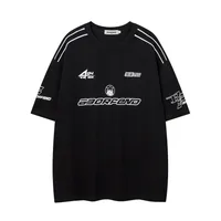 Jiayiku Men's American Street Fashion Brand Distinctive T-shirt Stripe Stitching Design Sense Niche High Street Loose Short Sleeve T main image 4