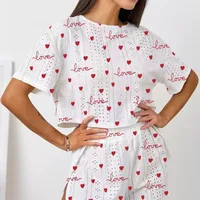 Women's Short-sleeved Shorts Jacquard Printed Summer Fashion Two-piece Pajamas Home Clothes Suit main image 2