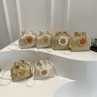 Straw Woven Cute Instagram Style Summer Shoulder Crossbody Bag Distinctive Girl's Woven Bag Women's Bag New Fashionable Bucket Bag main image 1
