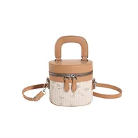 Internet Celebrity Woven Fashionable Elegant Handbag  Summer New Stylish Shoulder Bag Straw Woven Textured Bucket Bag Trendy sku image 3
