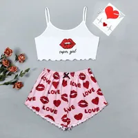 Wish Europe And The United States    Selling Printed Suspenders Tube Top Shorts Home Clothes main image 1