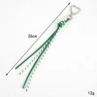 New Style Woven Leather Rope Keychain Pendant Simple All-match Miu Bag Hanging Accessories Short Mobile Phone Lanyard main image 2
