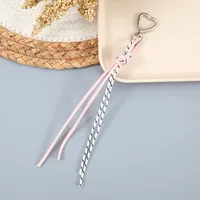 New Style Woven Leather Rope Keychain Pendant Simple All-match Miu Bag Hanging Accessories Short Mobile Phone Lanyard main image 4