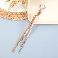 New Style Woven Leather Rope Keychain Pendant Simple All-match Miu Bag Hanging Accessories Short Mobile Phone Lanyard sku image 5