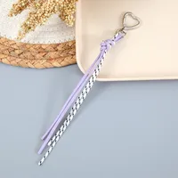 New Style Woven Leather Rope Keychain Pendant Simple All-match Miu Bag Hanging Accessories Short Mobile Phone Lanyard sku image 10