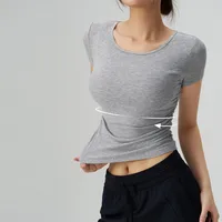 Wholesale Artificial Cotton Spandex Simple Style Sport Style Solid Color Short Sleeve T-Shirts main image 1