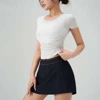 Wholesale Artificial Cotton Spandex Simple Style Sport Style Solid Color Short Sleeve T-Shirts sku image 2
